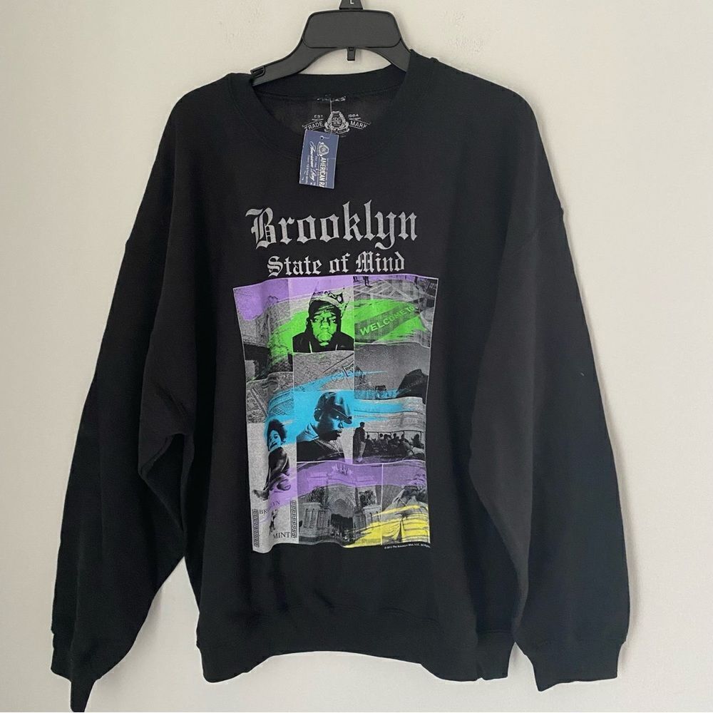 American Rag Men’s Graphic Fleece Sweatshirt Brooklyn Black XL